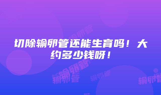 切除输卵管还能生育吗！大约多少钱呀！