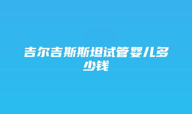 吉尔吉斯斯坦试管婴儿多少钱