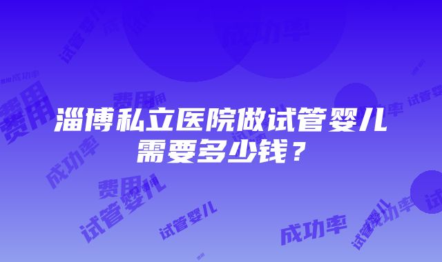 淄博私立医院做试管婴儿需要多少钱？