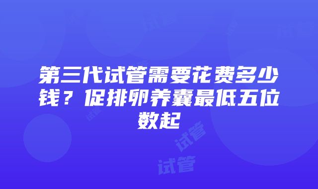 第三代试管需要花费多少钱？促排卵养囊最低五位数起