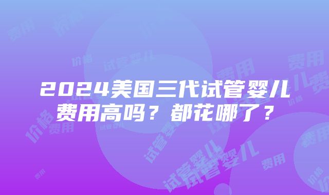 2024美国三代试管婴儿费用高吗？都花哪了？