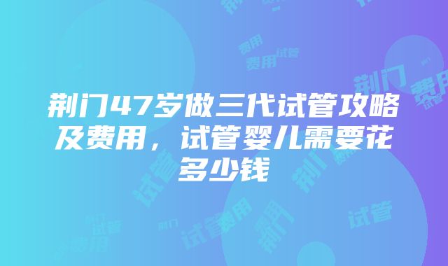 荆门47岁做三代试管攻略及费用，试管婴儿需要花多少钱