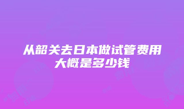 从韶关去日本做试管费用大概是多少钱