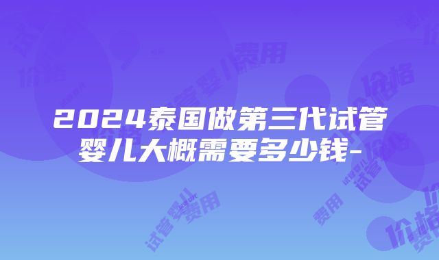 2024泰国做第三代试管婴儿大概需要多少钱-