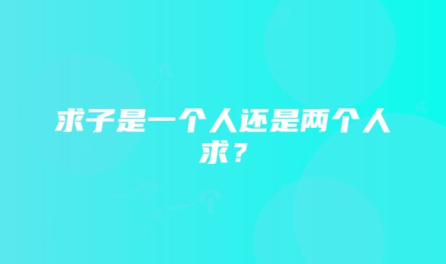 求子是一个人还是两个人求？