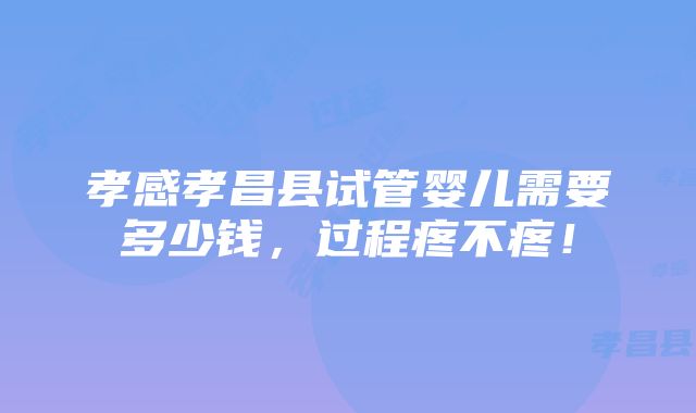 孝感孝昌县试管婴儿需要多少钱，过程疼不疼！