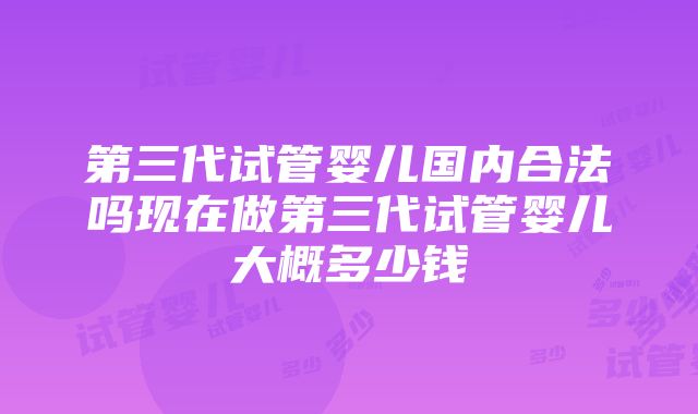 第三代试管婴儿国内合法吗现在做第三代试管婴儿大概多少钱