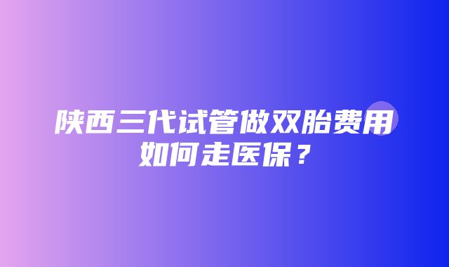 陕西三代试管做双胎费用如何走医保？