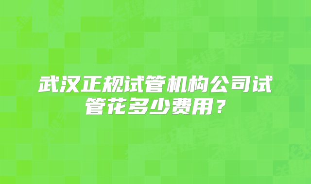 武汉正规试管机构公司试管花多少费用？