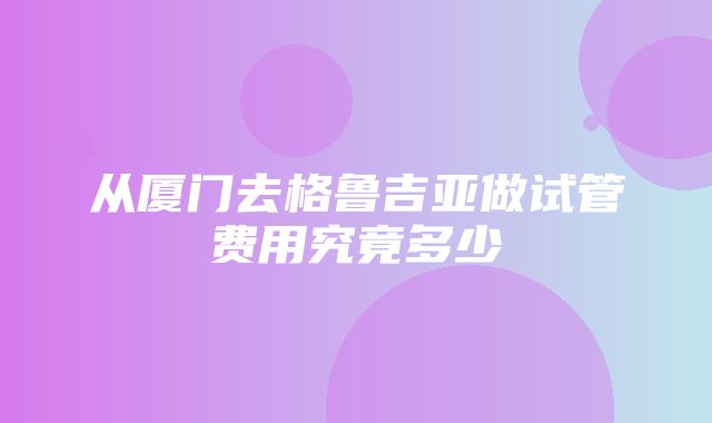 从厦门去格鲁吉亚做试管费用究竟多少