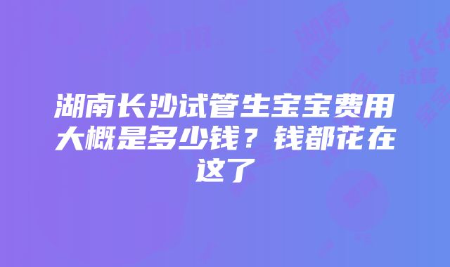 湖南长沙试管生宝宝费用大概是多少钱？钱都花在这了