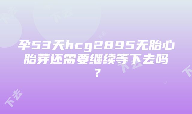 孕53天hcg2895无胎心胎芽还需要继续等下去吗？