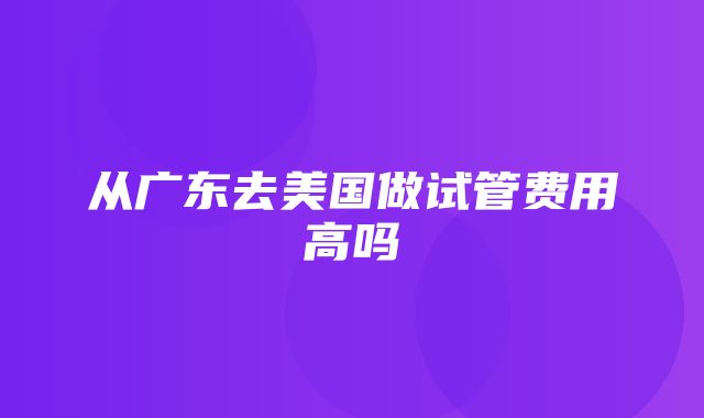 从广东去美国做试管费用高吗