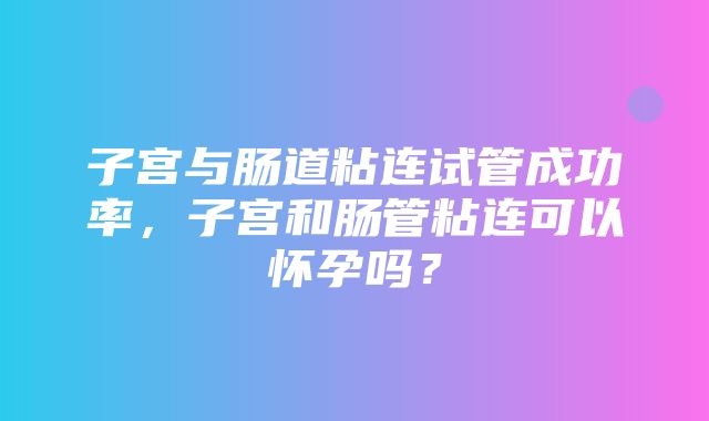 子宫与肠道粘连试管成功率，子宫和肠管粘连可以怀孕吗？