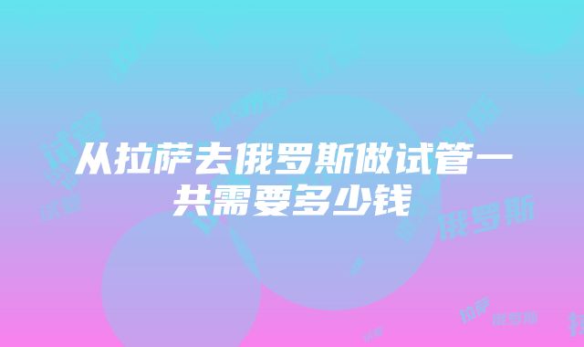 从拉萨去俄罗斯做试管一共需要多少钱