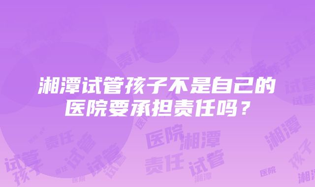 湘潭试管孩子不是自己的医院要承担责任吗？