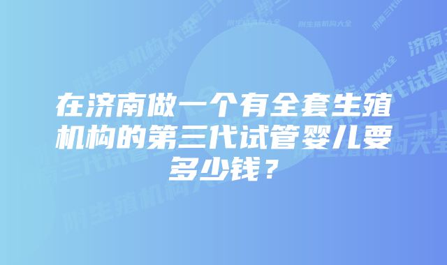 在济南做一个有全套生殖机构的第三代试管婴儿要多少钱？