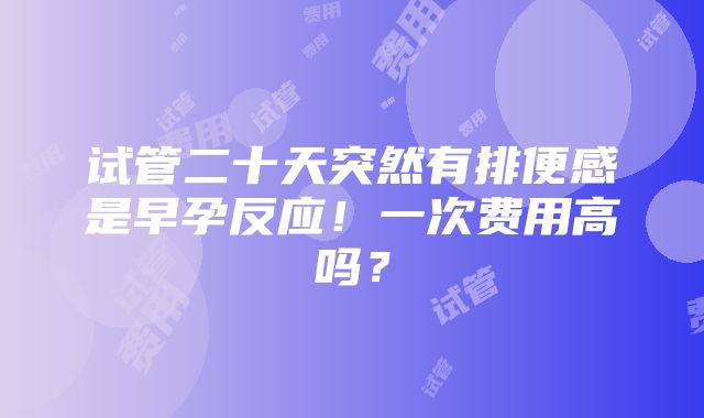 试管二十天突然有排便感是早孕反应！一次费用高吗？