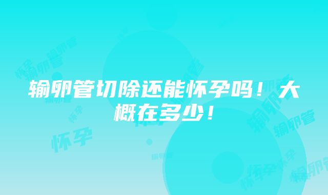 输卵管切除还能怀孕吗！大概在多少！