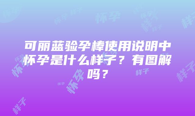 可丽蓝验孕棒使用说明中怀孕是什么样子？有图解吗？