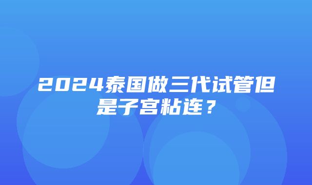 2024泰国做三代试管但是子宫粘连？