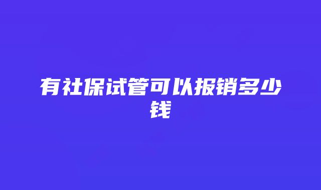 有社保试管可以报销多少钱