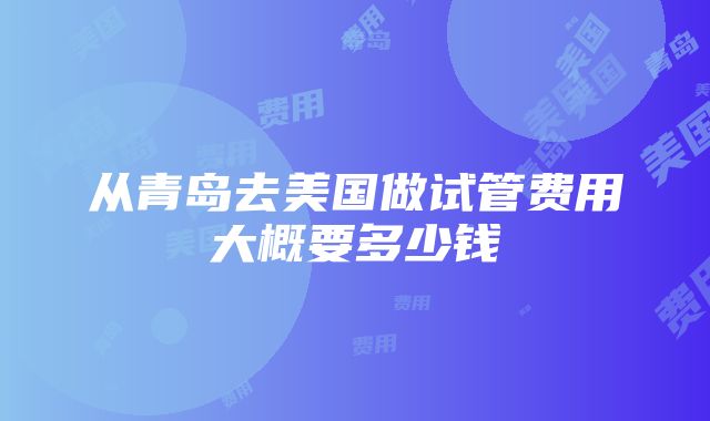 从青岛去美国做试管费用大概要多少钱