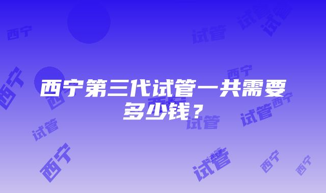 西宁第三代试管一共需要多少钱？