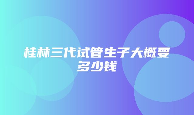 桂林三代试管生子大概要多少钱