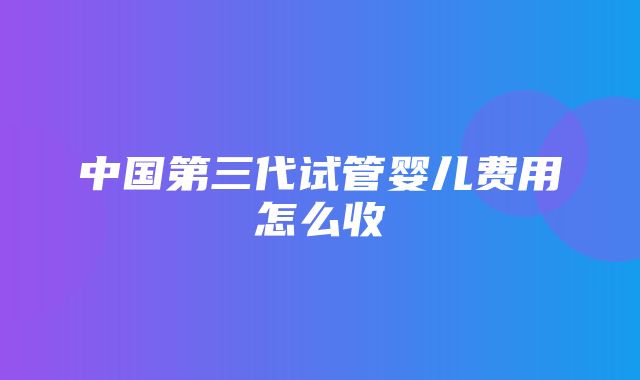 中国第三代试管婴儿费用怎么收