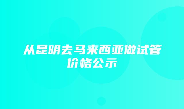 从昆明去马来西亚做试管价格公示