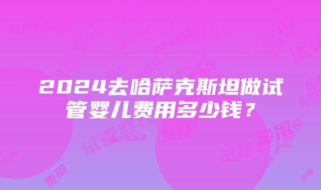 2024去哈萨克斯坦做试管婴儿费用多少钱？