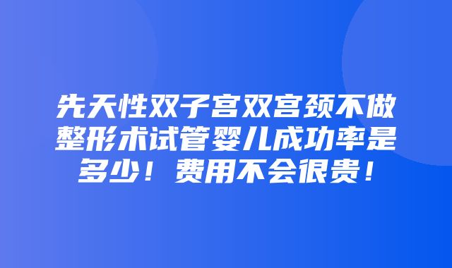 先天性双子宫双宫颈不做整形术试管婴儿成功率是多少！费用不会很贵！