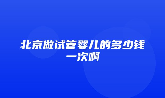 北京做试管婴儿的多少钱一次啊