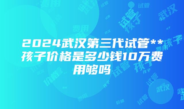 2024武汉第三代试管**孩子价格是多少钱10万费用够吗