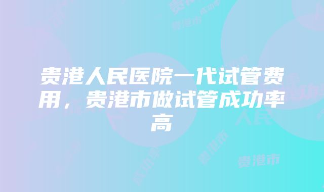 贵港人民医院一代试管费用，贵港市做试管成功率高