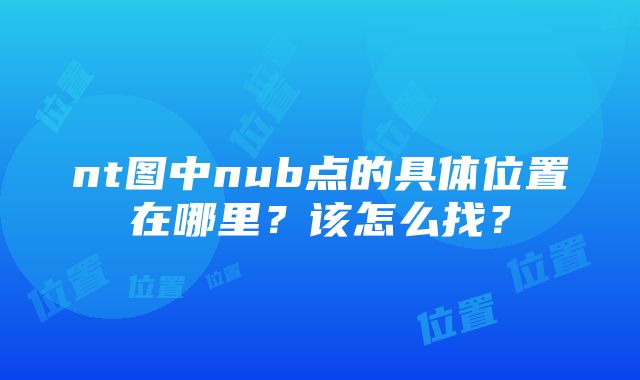 nt图中nub点的具体位置在哪里？该怎么找？