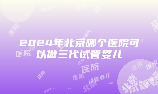 2024年北京哪个医院可以做三代试管婴儿