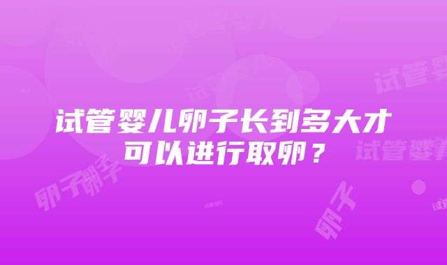 试管婴儿卵子长到多大才可以进行取卵？