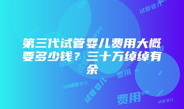 第三代试管婴儿费用大概要多少钱？三十万绰绰有余