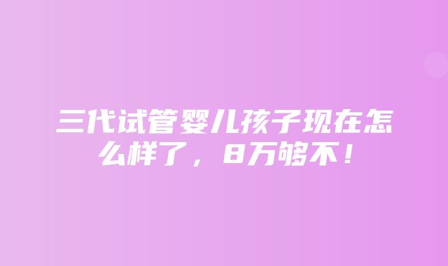 三代试管婴儿孩子现在怎么样了，8万够不！