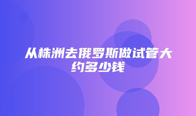 从株洲去俄罗斯做试管大约多少钱