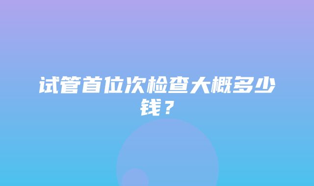 试管首位次检查大概多少钱？