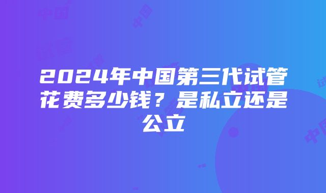 2024年中国第三代试管花费多少钱？是私立还是公立