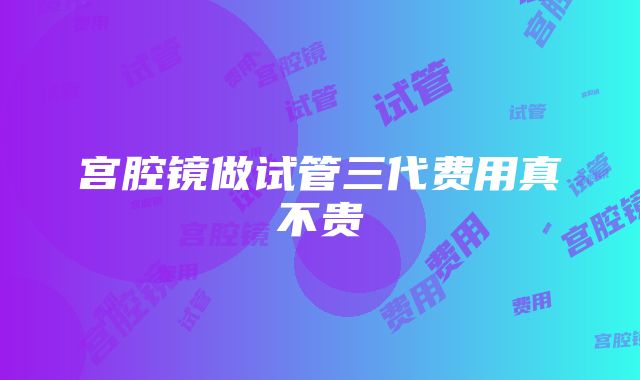 宫腔镜做试管三代费用真不贵