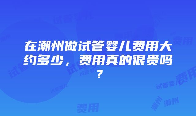 在潮州做试管婴儿费用大约多少，费用真的很贵吗？