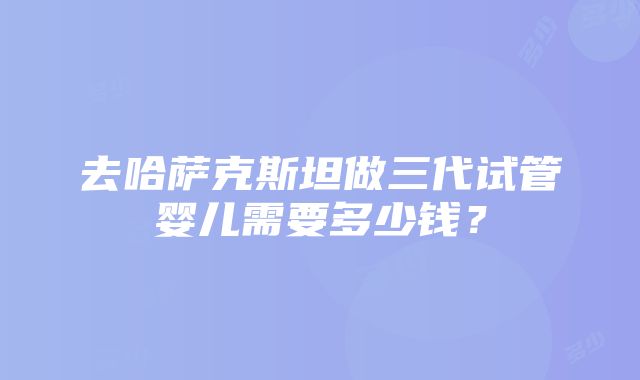 去哈萨克斯坦做三代试管婴儿需要多少钱？