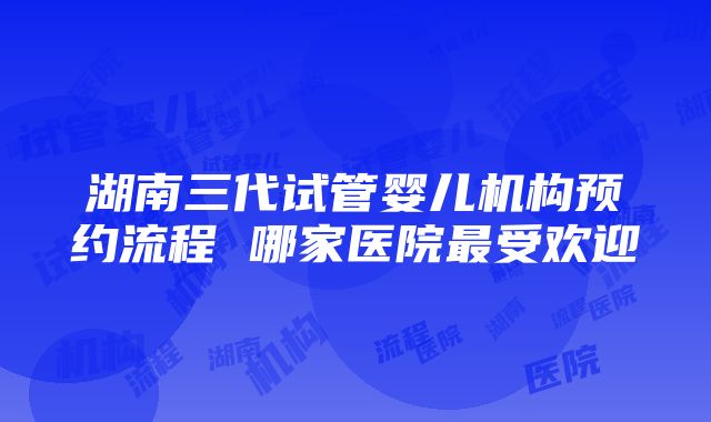 湖南三代试管婴儿机构预约流程 哪家医院最受欢迎