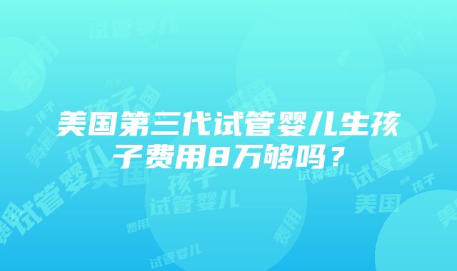 美国第三代试管婴儿生孩子费用8万够吗？