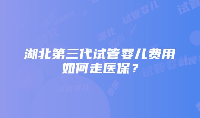 湖北第三代试管婴儿费用如何走医保？